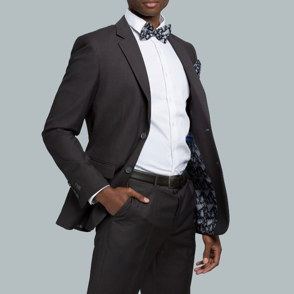 New! Doctor Who Dalek Subtle Slim Fit Suit Jacket Men's Size 44 Charcoal